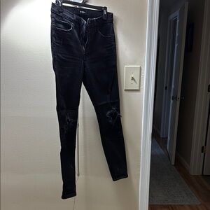 Black Distressed Skinny Jeans